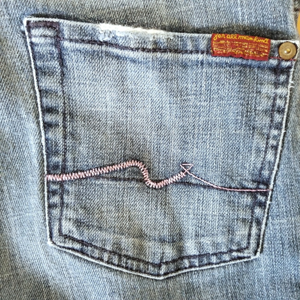 7 For All Mankind Pink signature bootcut Jean's